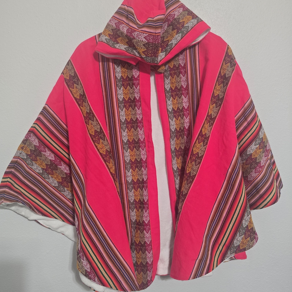 Pitusa Vibrant Pink Geometric Poncho